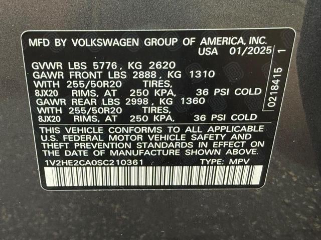 2025 Volkswagen Atlas Cross Sport 2.0T SE w/Technology 4MOTION
