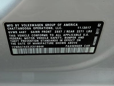 2018 Volkswagen Passat 2.0T SE Auto