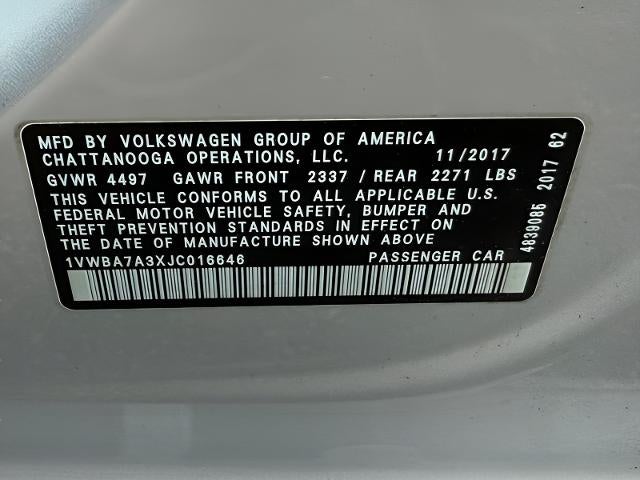 2018 Volkswagen Passat 2.0T SE Auto