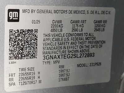 2025 Chevrolet Equinox AWD 4dr RS w/2RS