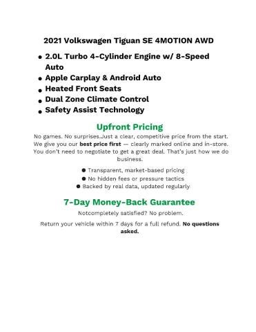 2021 Volkswagen Tiguan 2.0T SE R-Line Black 4MOTION