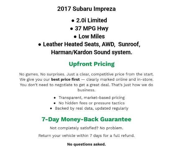 2017 Subaru Impreza 2.0i Limited CVT PZEV's photo