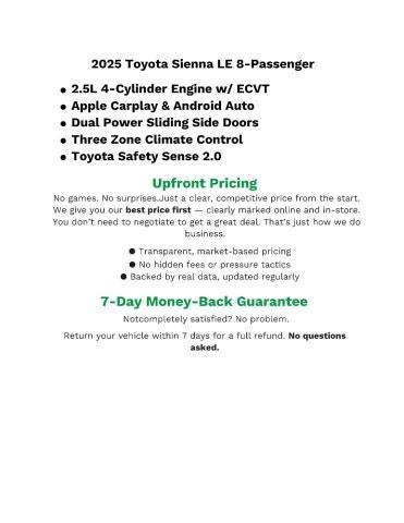 2025 Toyota Sienna LE FWD 8-Passenger